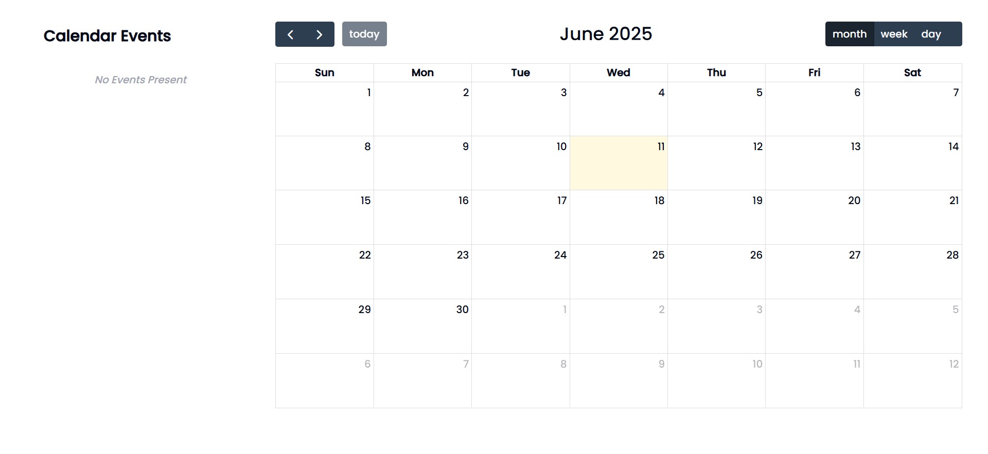 Simple Calendar screenshot