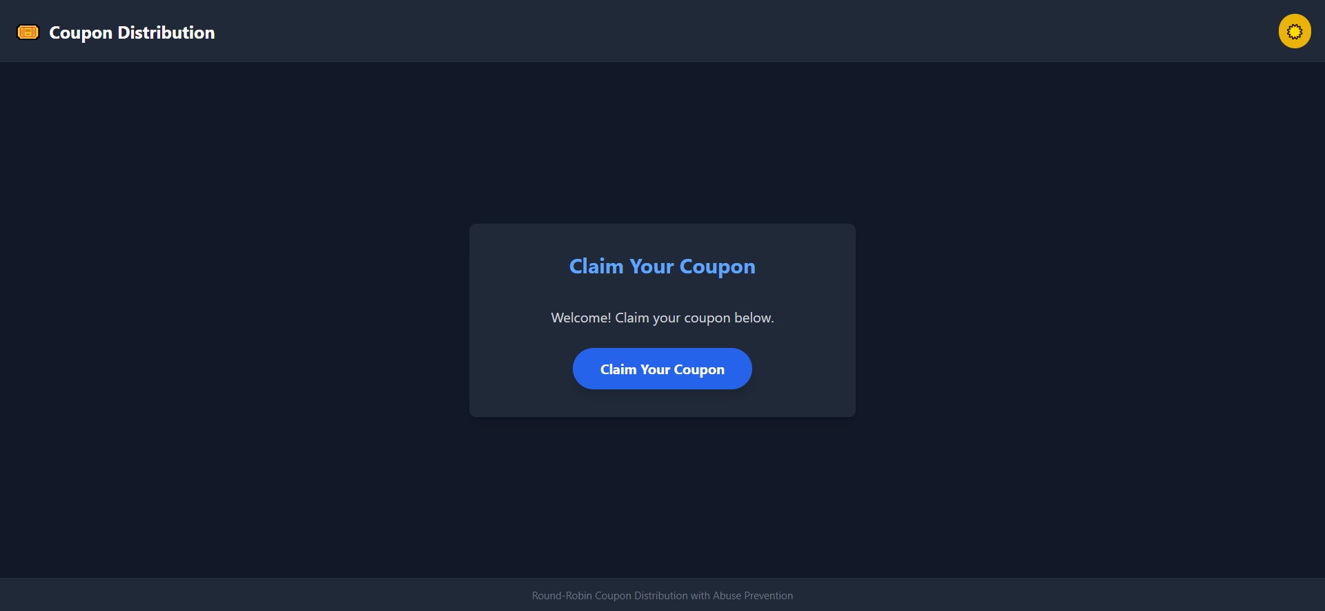 Coupon Frontend screenshot